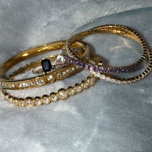 Elegant Gold and Purple Bracelet Set for Tonya❤️